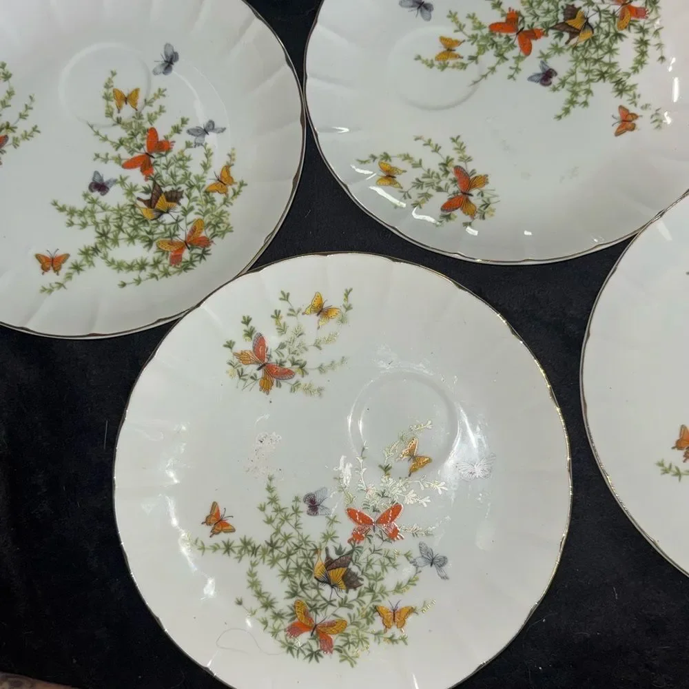 Vintage Ecstasy Pattern By Shafford Snack Plates Set of 4